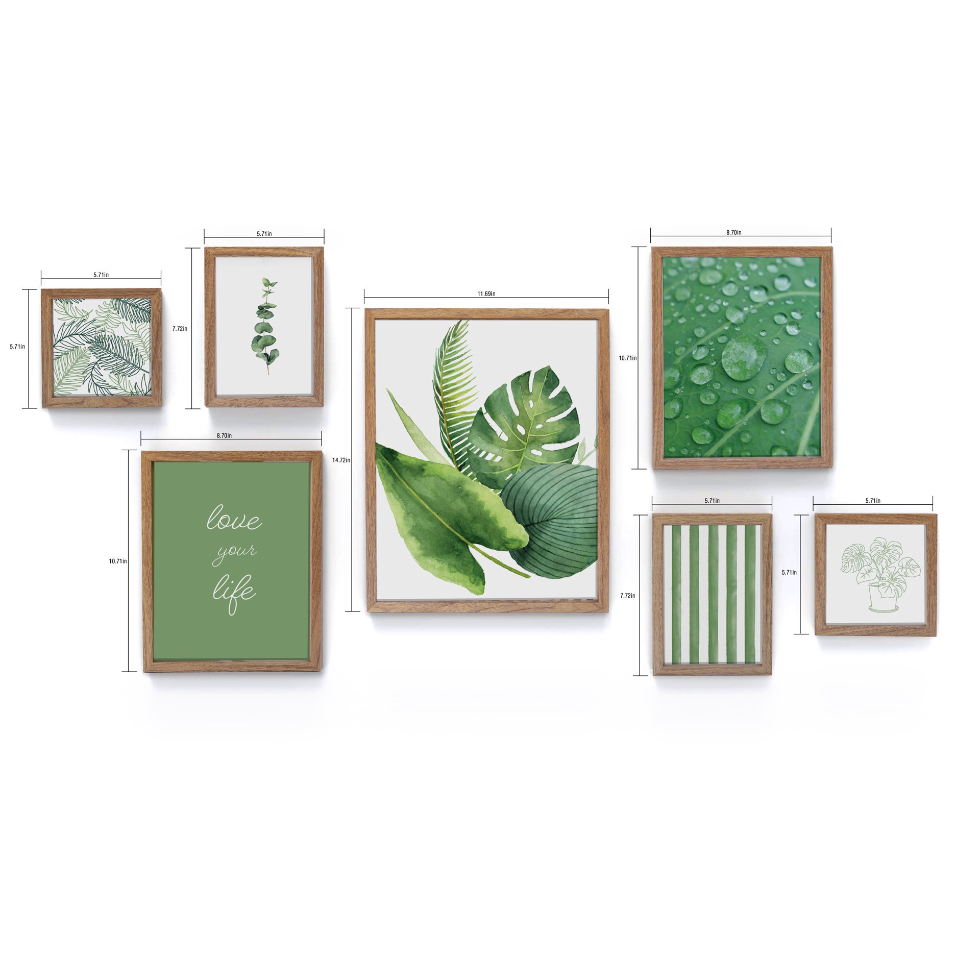 slide 3 of 3, Natural Brown 7 Piece 123 Gallery Wall Frame Set By Studio Decor, 7 ct