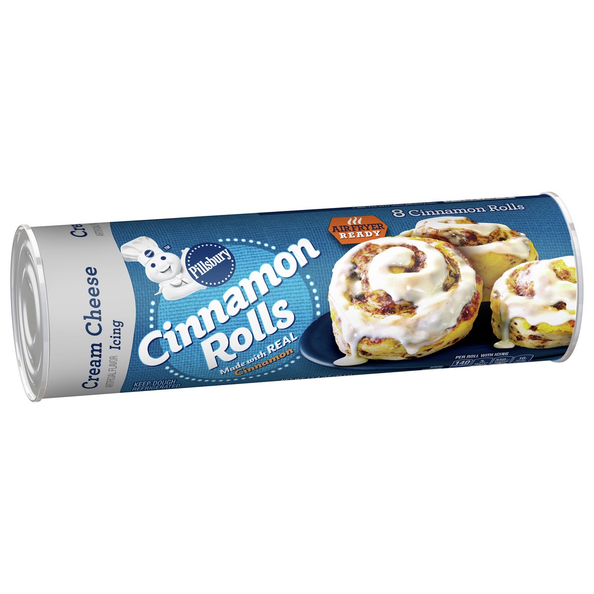 slide 9 of 9, Pillsbury Cinnamon Rolls with Cream Cheese Icing, Refrigerated Canned Pastry Dough, 8 ct., 12.4 oz, 8 ct