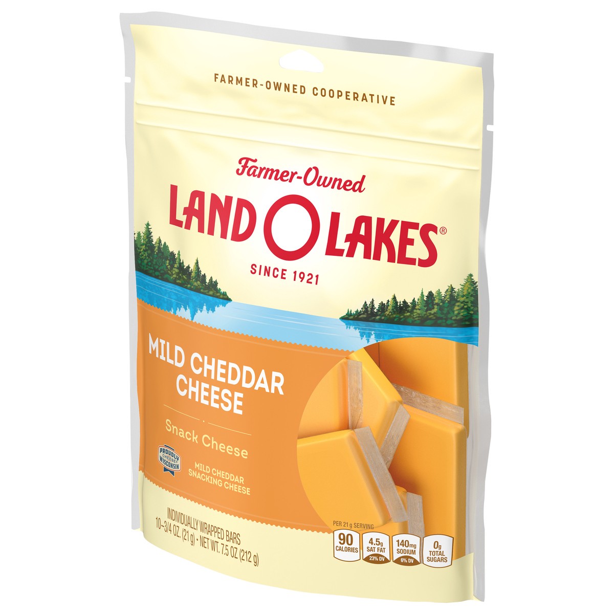slide 4 of 11, Land O'Lakes Mild Cheddar Snack Cheese, 10 Count, 7.5 oz Bag, 10 ct