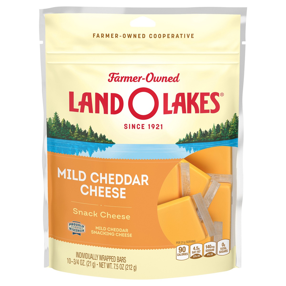 slide 11 of 11, Land O'Lakes Mild Cheddar Snack Cheese, 10 Count, 7.5 oz Bag, 10 ct