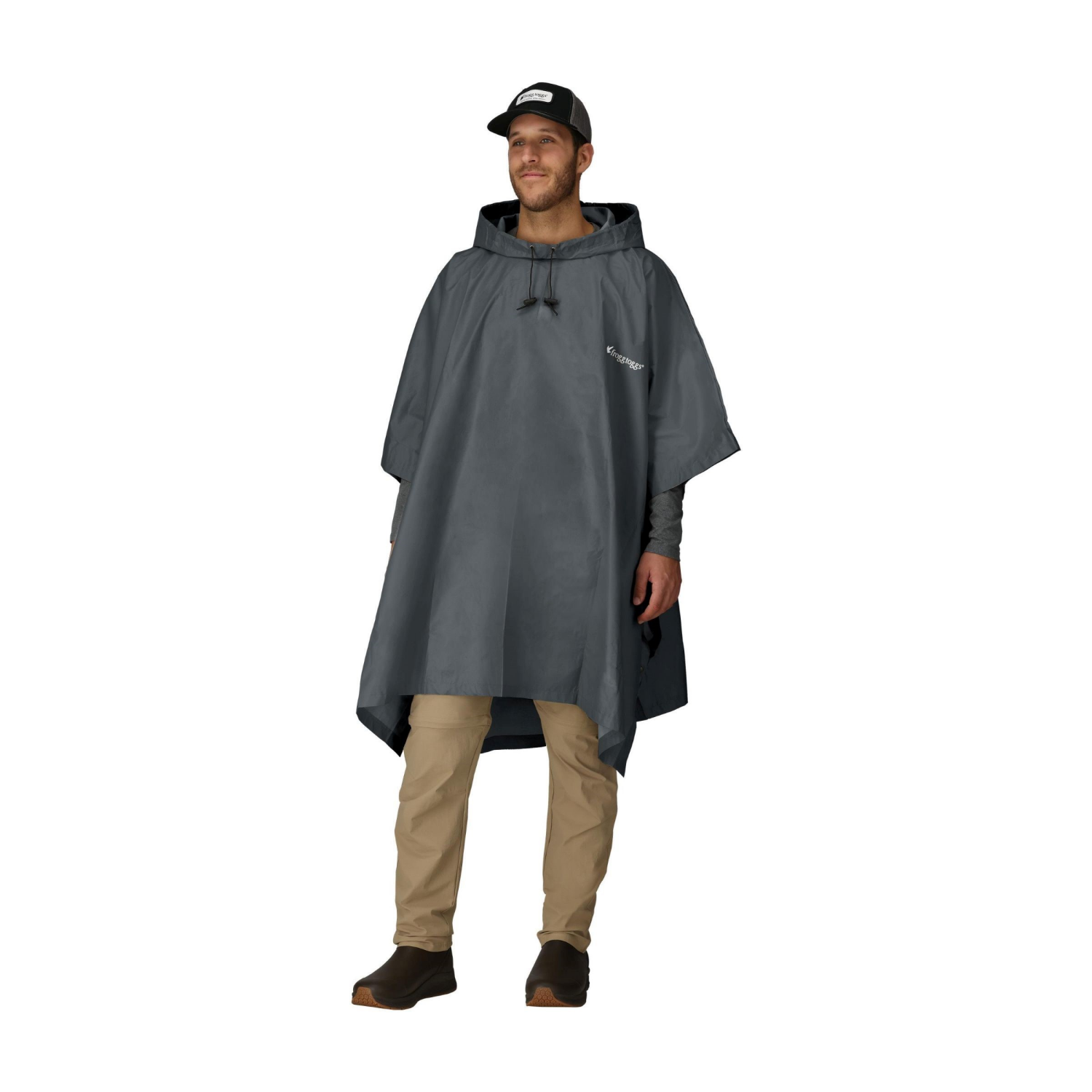 slide 1 of 2, frogg toggs Poncho - Carbon Black, 1 ct