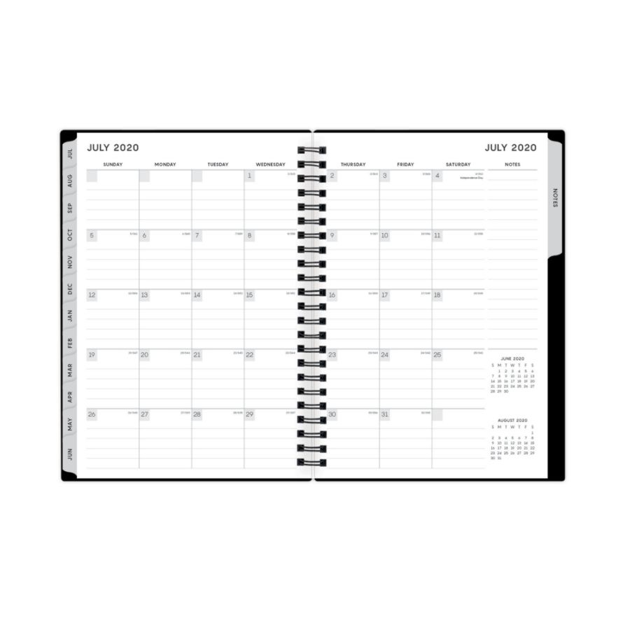 slide 3 of 4, Blue Sky Aligned Weekly/Monthly Academic Pajco Notes Planner, 5-13/16'' X 8-5/8'', Multicolor, July 2020 To June 2021, 122738, 1 ct