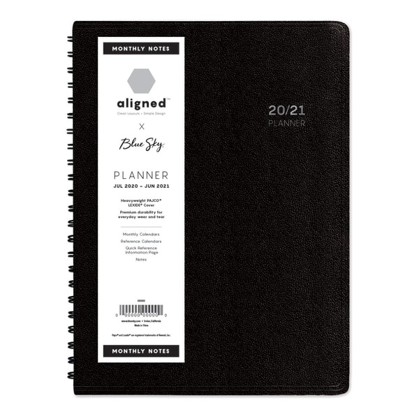 slide 1 of 4, Blue Sky Aligned Weekly/Monthly Academic Pajco Notes Planner, 5-13/16'' X 8-5/8'', Multicolor, July 2020 To June 2021, 122738, 1 ct