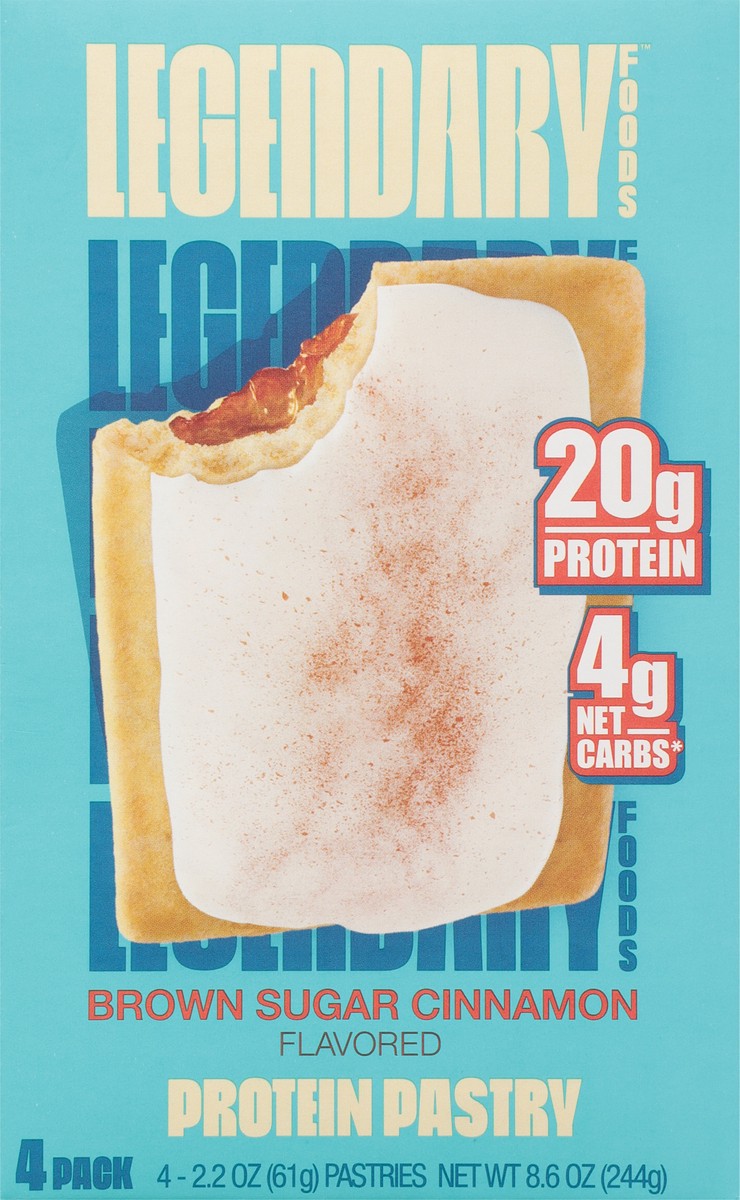 slide 5 of 9, Legendary Foods 4 Pack Brown Sugar Cinnamon Flavored Protein Pastry 4 - 2.2 oz Pastries, 4 ct
