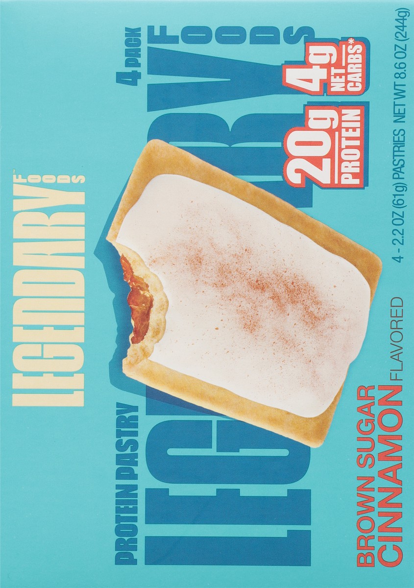 slide 2 of 9, Legendary Foods 4 Pack Brown Sugar Cinnamon Flavored Protein Pastry 4 - 2.2 oz Pastries, 4 ct