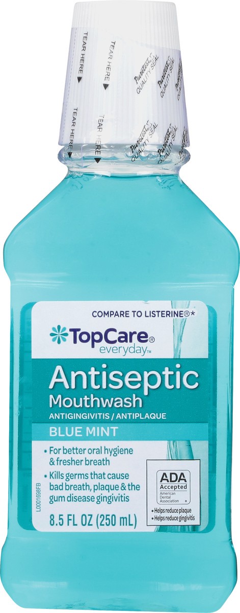 slide 4 of 13, TopCare Everyday Antiseptic Blue Mint Mouthwash 8.5 oz, 8.5 oz