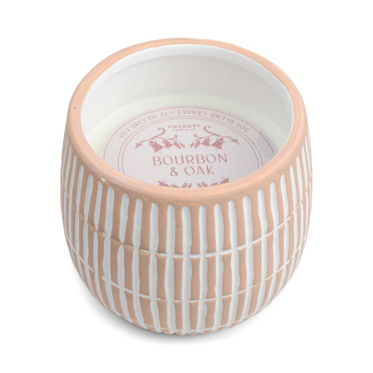 slide 2 of 2, Foundry Etched Bourbon & Oak Candle Tan 12 oz, 12 oz