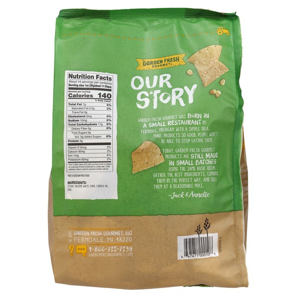 slide 4 of 5, Garden Fresh Gourmet Kettle Style Chips, Unsalted Tortilla Chips, 14 oz, 14 oz