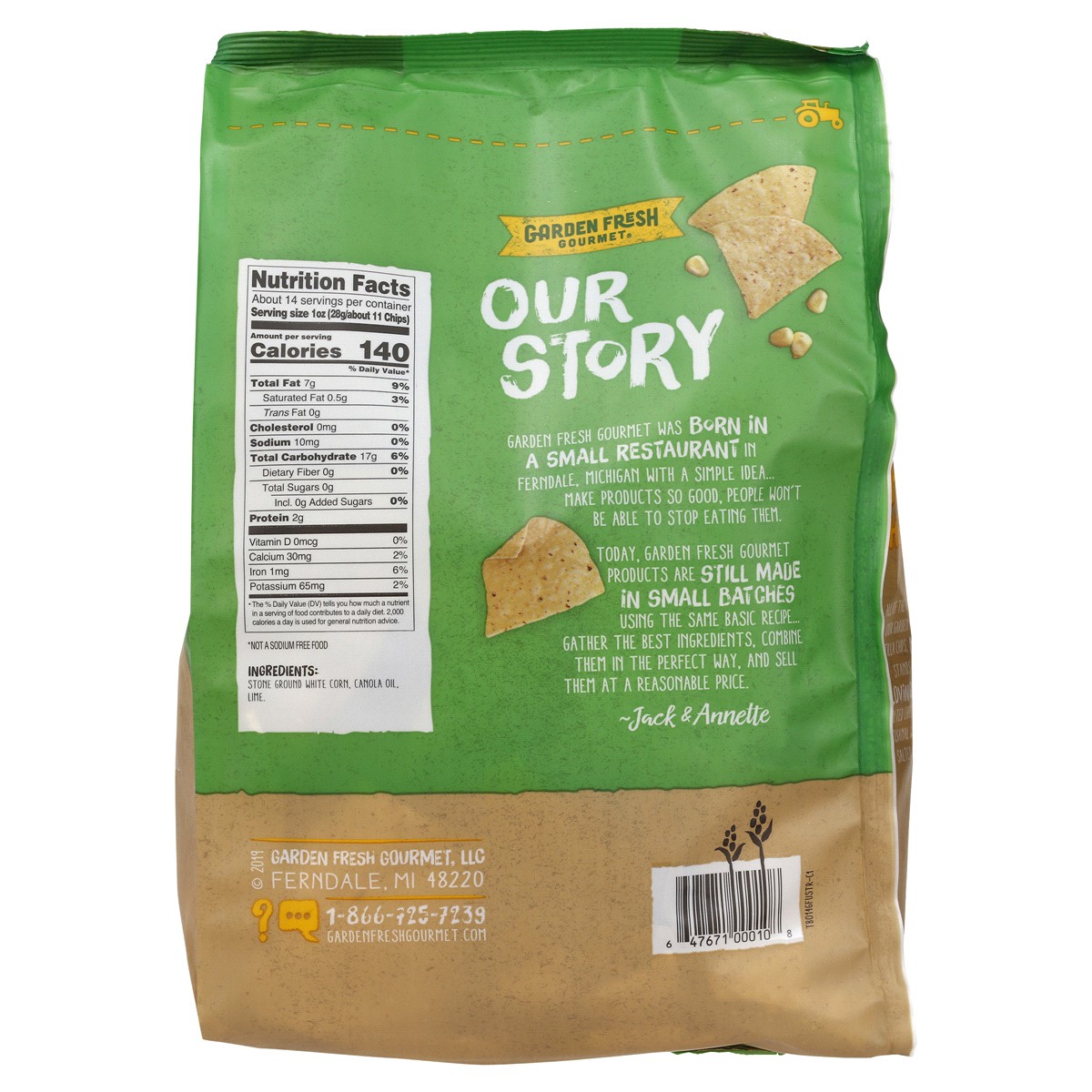 slide 5 of 5, Garden Fresh Gourmet Kettle Style Chips, Unsalted Tortilla Chips, 14 oz, 14 oz