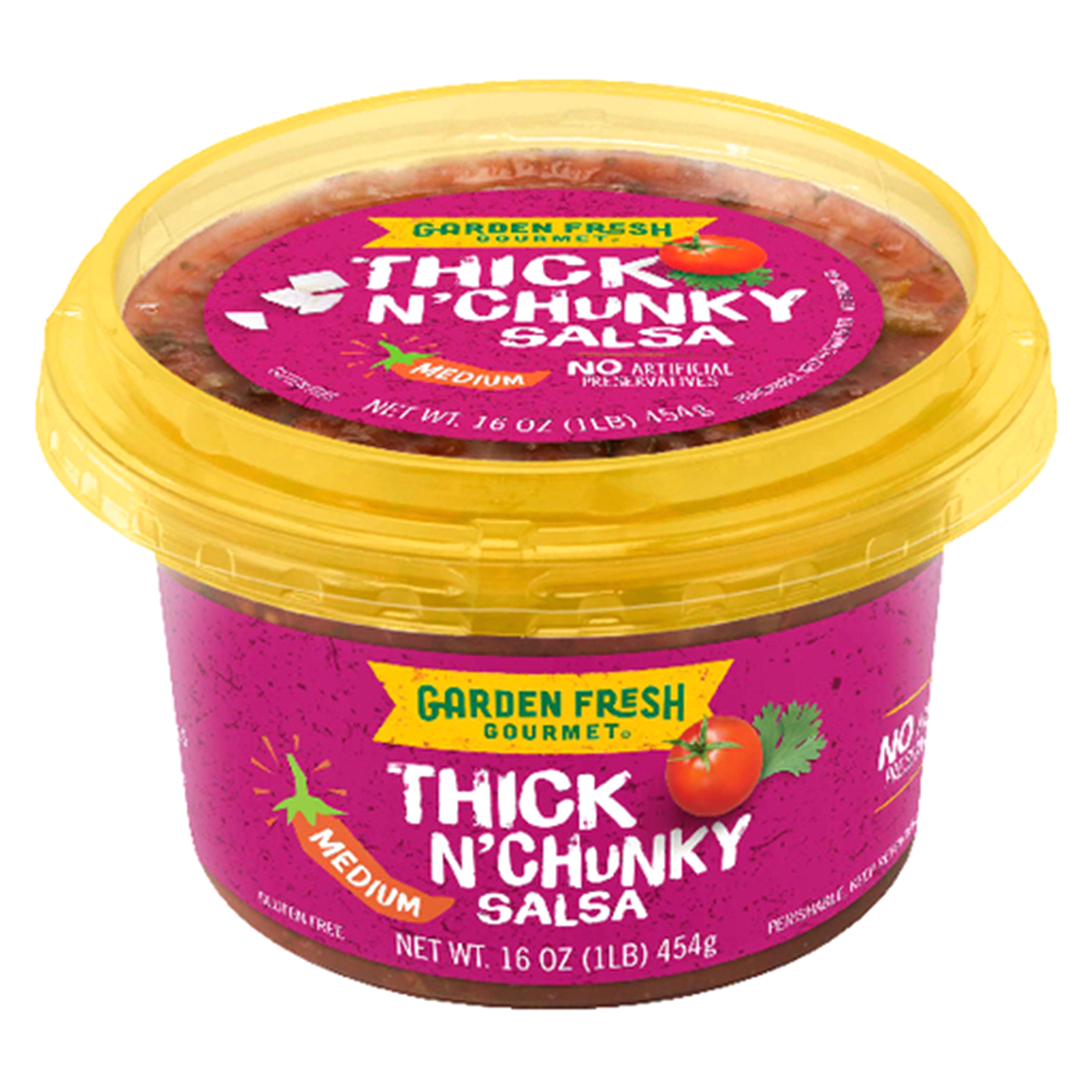 slide 1 of 4, Garden Fresh Gourmet Medium Thick 'N Chunky Salsa 16 oz, 16 oz