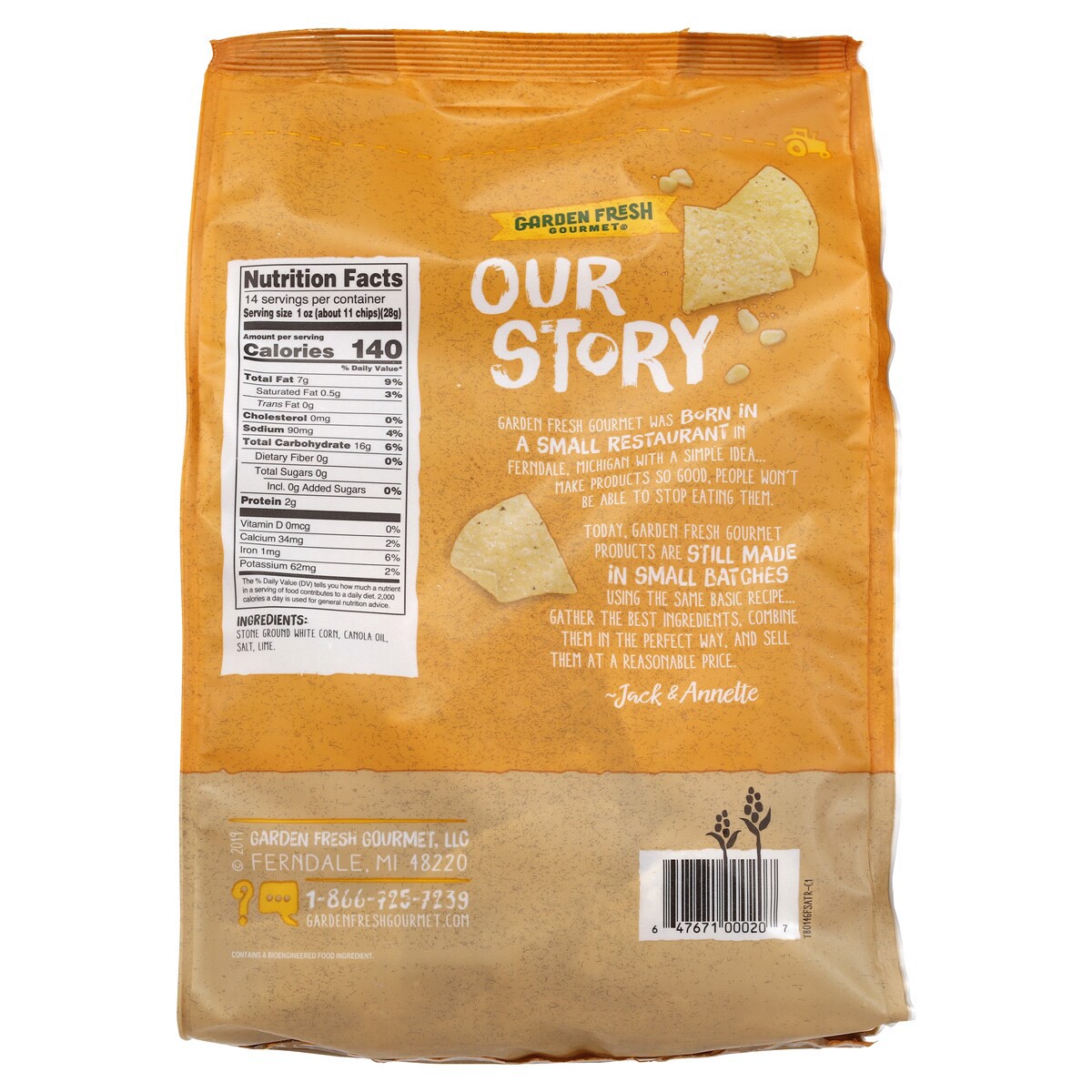slide 2 of 2, Garden Fresh Gourmet Original Tortilla Chips 14 oz, 14 oz