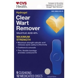 slide 1 of 1, CVS Health Cvs Hydrogel Clean Wart Remover, 9 Ct, 9 ct