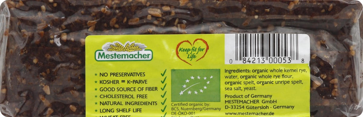 slide 2 of 5, Mestemacher Rye & Speit Bread, 17.6 oz