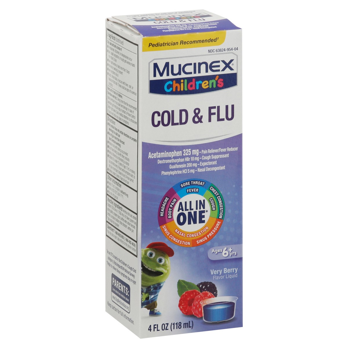 slide 2 of 9, Mucinex Children's Multi-Symptom Cold and Sore Throat Relief Liquid - Very Berry - 4 fl oz, 4 fl oz