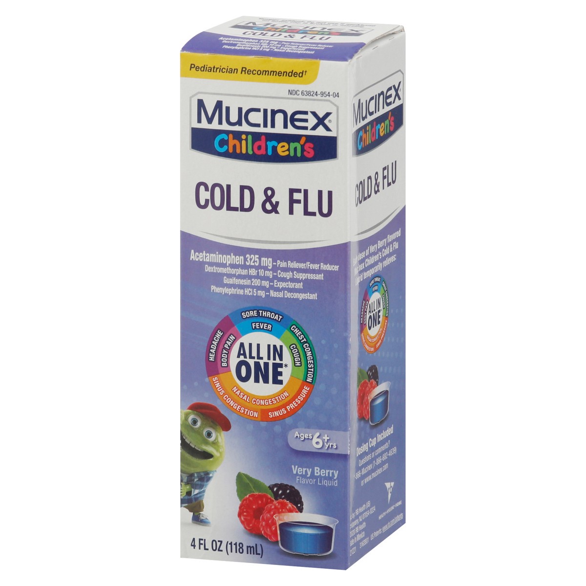 slide 3 of 9, Mucinex Children's Multi-Symptom Cold and Sore Throat Relief Liquid - Very Berry - 4 fl oz, 4 fl oz