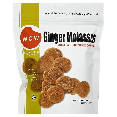 slide 1 of 9, WOW Baking Gluten Free Soft Baked Ginger Molasses Cookies 8 oz, 8 oz