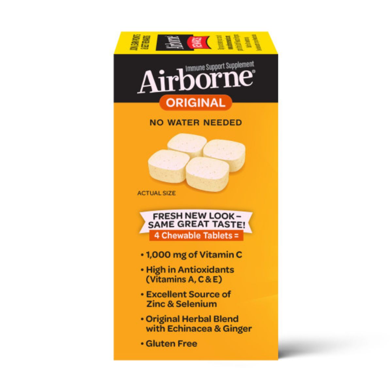 slide 2 of 4, Airborne Citrus Immune Support Supplement 64 Chewable Tablets, 64 ct