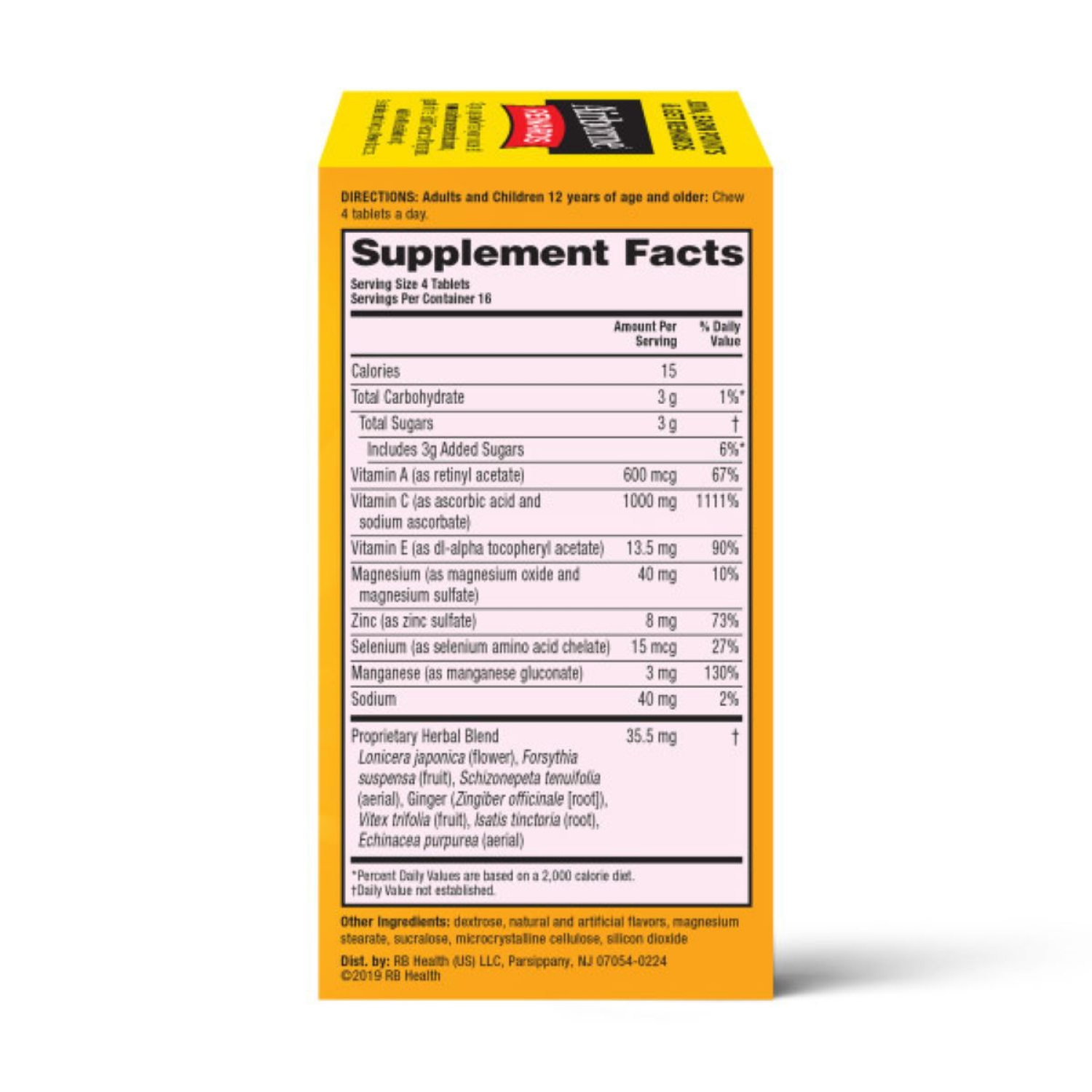 slide 3 of 4, Airborne Citrus Immune Support Supplement 64 Chewable Tablets, 64 ct