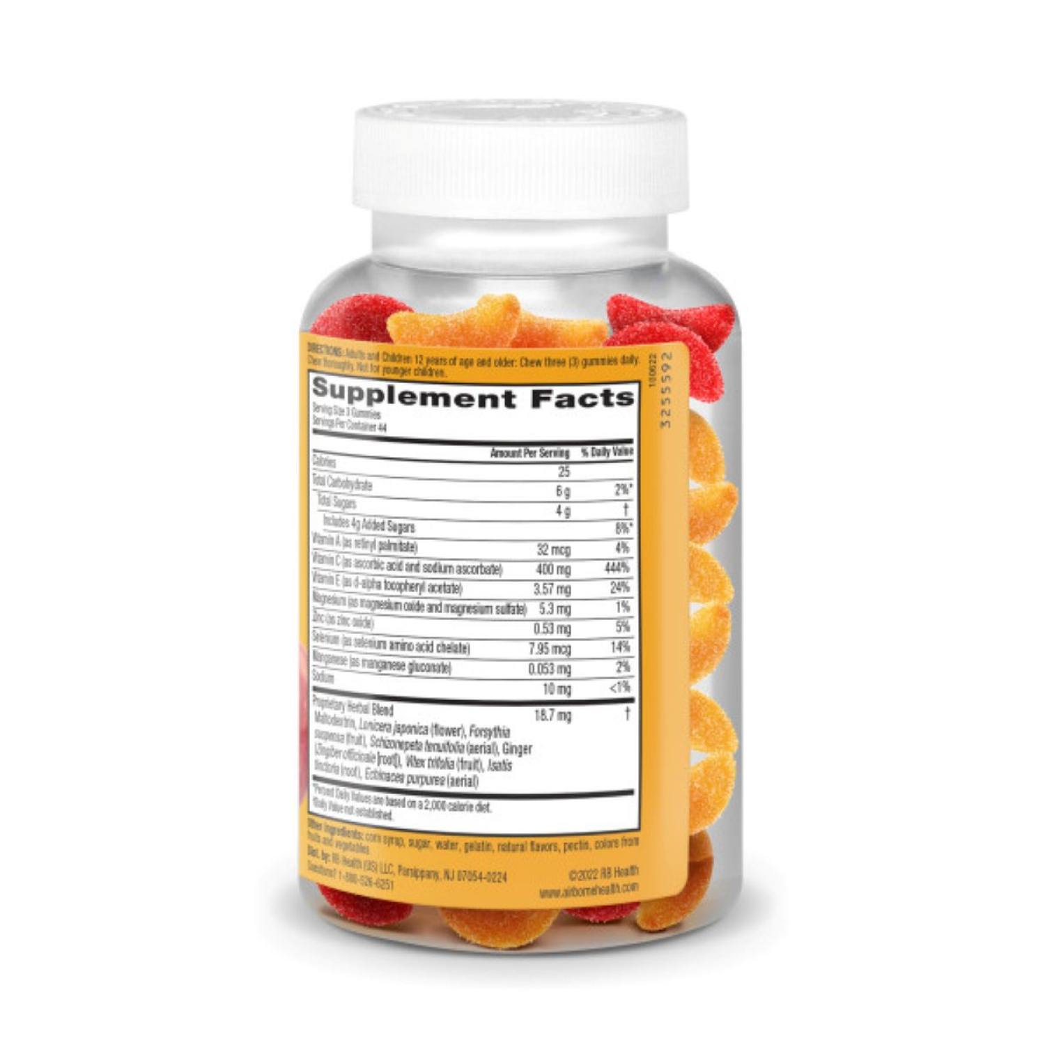 slide 2 of 3, Airborne Immune Suport Essential Gummies - Orchard Fruit, 132 ct