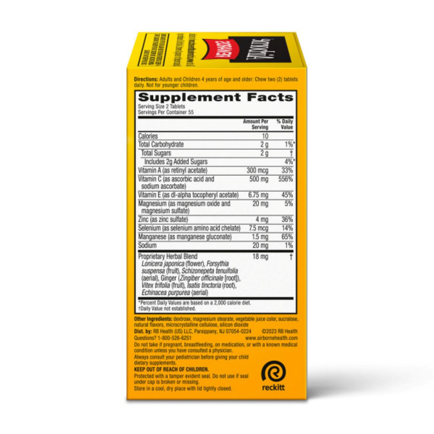 slide 3 of 4, Airborne Immune Essentials Very Berry Flavor Daily Immune Support 110 Chewable Tablets, 110 ct