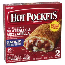 Hot Pockets Italian Style Meatballs & Mozzarella Garlic Buttery Crust Frozen Snacks 9 oz.
