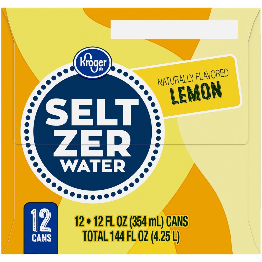 slide 4 of 4, Kroger Naturally Flavored Lemon Seltzer Water Caffeine Free - 12 ct; 12 fl oz, 12 ct; 12 fl oz