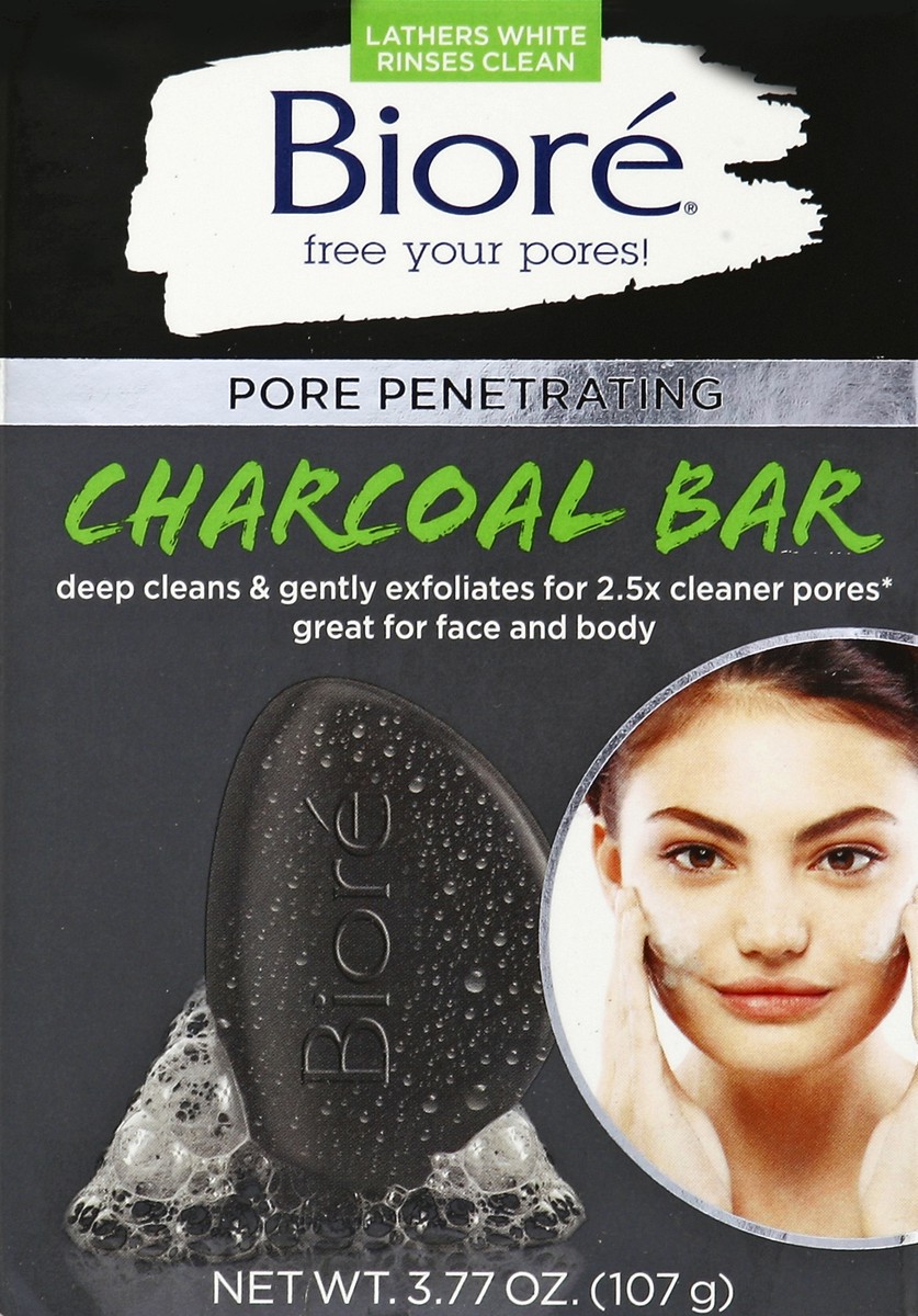 slide 1 of 5, Biore Charcoal Bar 3.77 oz, 3.77 fl oz