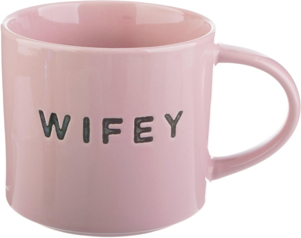 slide 1 of 1, Pacific Market International Wifey Stacking Mug - Pink, 16 oz