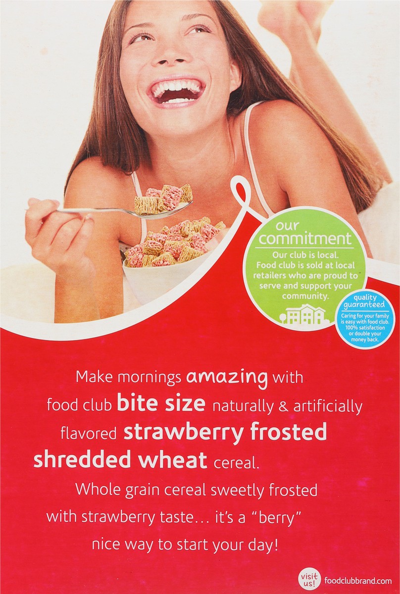 slide 13 of 16, Food Club Bite Size Shredded Wheat Strawberry Frosted Cereal 16.3 oz, 16.3 oz