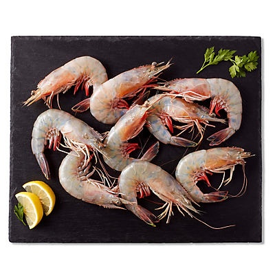 slide 1 of 1, Fresh Raw Head On Wild Caught Gulf White Shrimp, 9-12 /lb, 1 lb