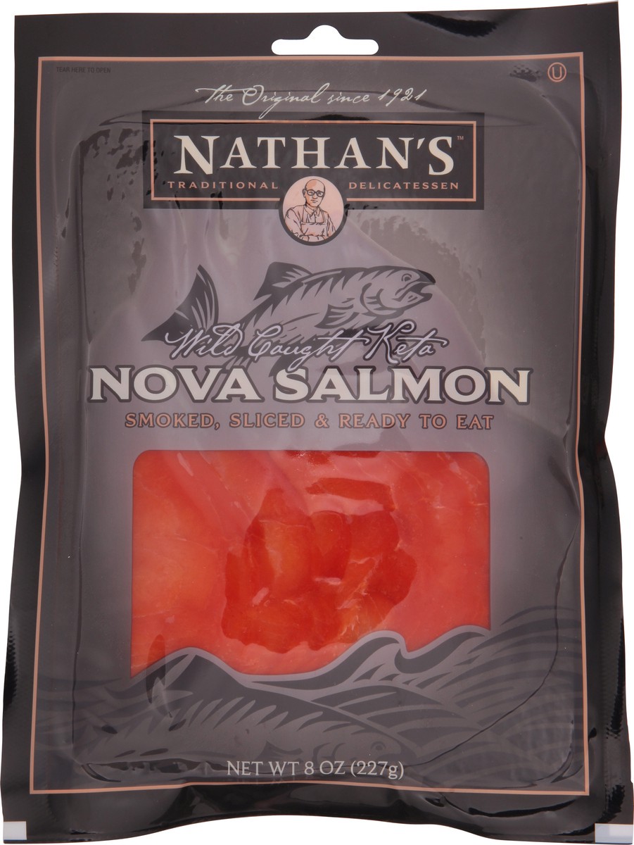 slide 3 of 14, Nathan's Famous Wild Caught Keta Nova Salmon 8 oz, 8 oz