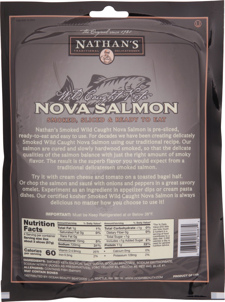 slide 14 of 14, Nathan's Famous Wild Caught Keta Nova Salmon 8 oz, 8 oz