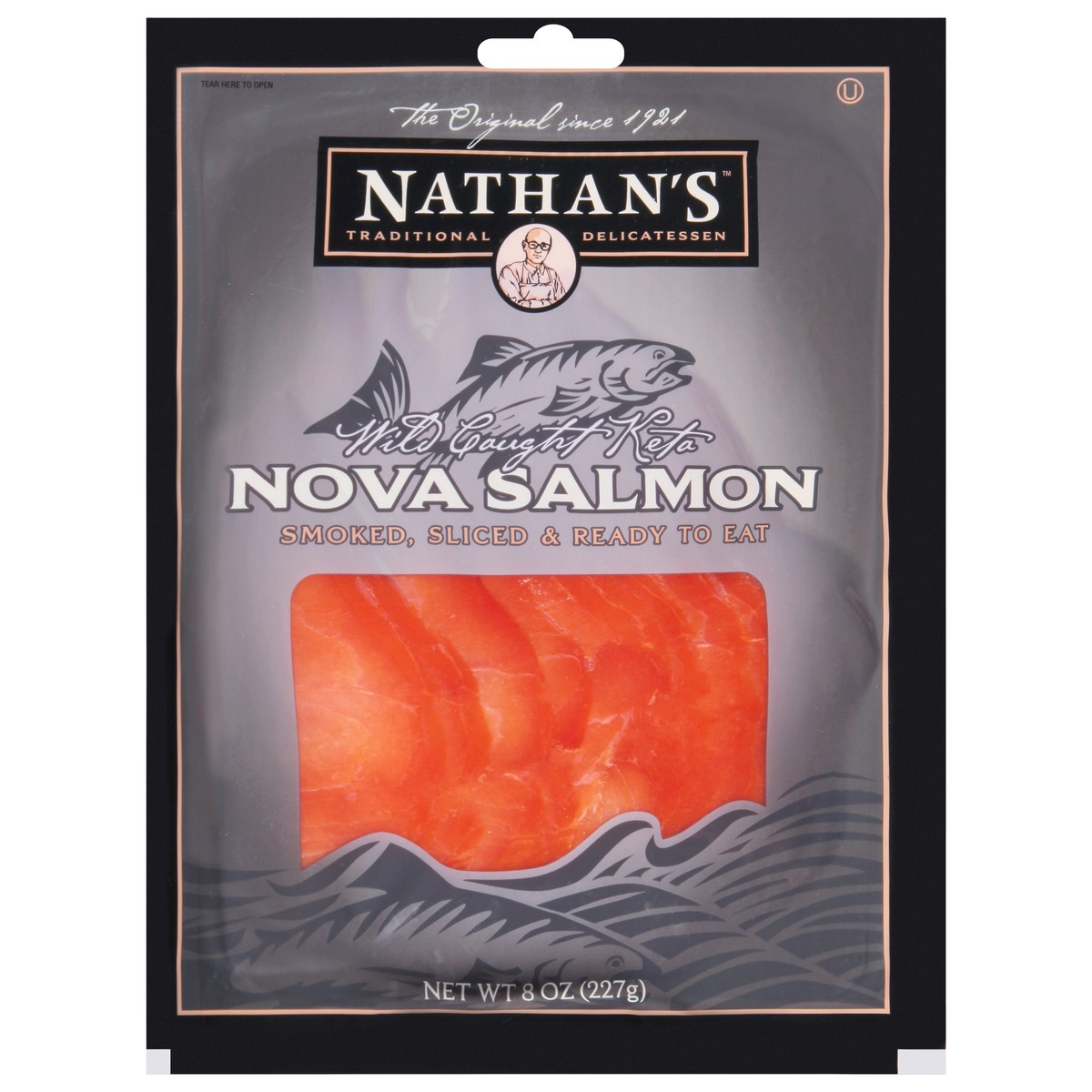 slide 1 of 14, Nathan's Famous Wild Caught Keta Nova Salmon 8 oz, 8 oz