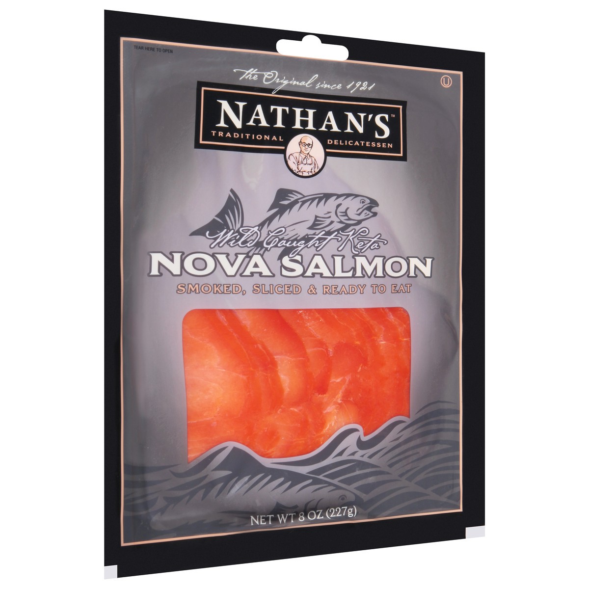 slide 5 of 14, Nathan's Famous Wild Caught Keta Nova Salmon 8 oz, 8 oz