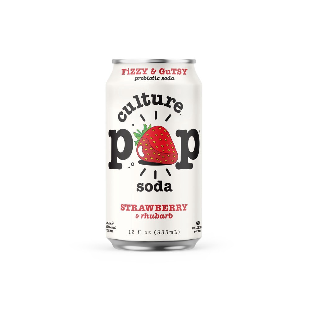 slide 1 of 5, Culture Pop Strawberry & Rhubarb Probiotic Soda 12 fl oz, 12 fl oz