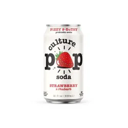 Culture Pop Strawberry & Rhubarb Probiotic Soda 12 fl oz