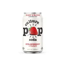 Culture Pop Strawberry & Rhubarb Probiotic Soda 12 fl oz