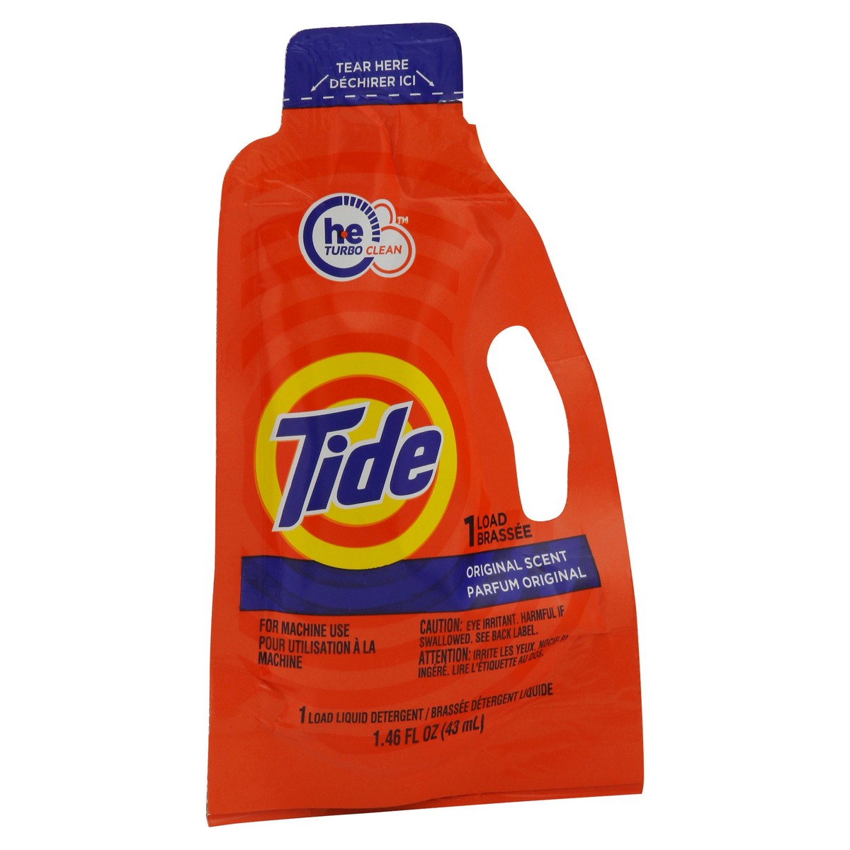 slide 7 of 9, Tide Single Load Liquid Laundry Detergent, Travel Size, 1.46 fl oz, 1.46 ct