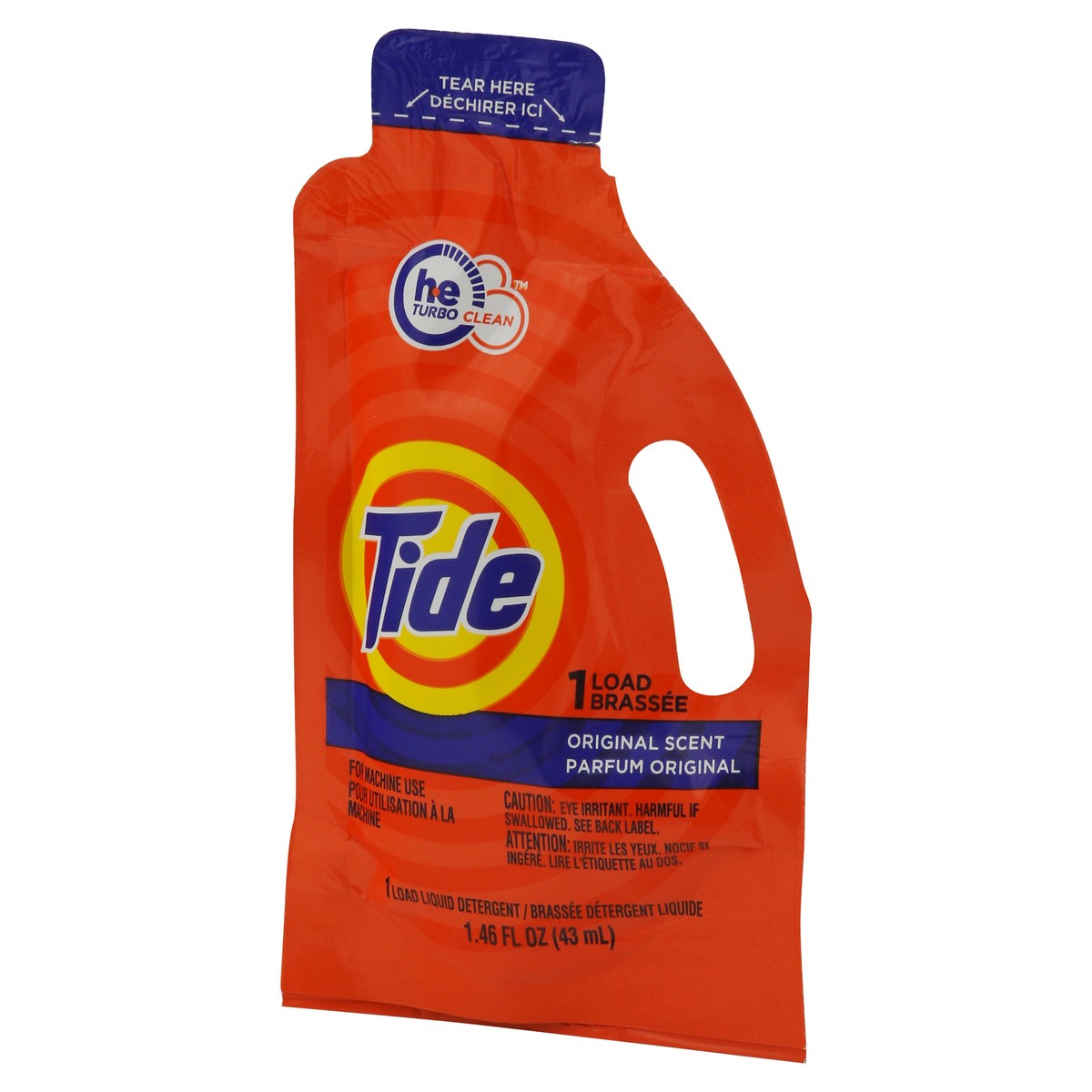 slide 8 of 9, Tide Single Load Liquid Laundry Detergent, Travel Size, 1.46 fl oz, 1.46 ct