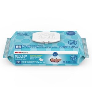 slide 1 of 1, CVS Health Ultra-Soft Sensitive Cleansing Wipes, Softpak, 56 Ct, 56 ct