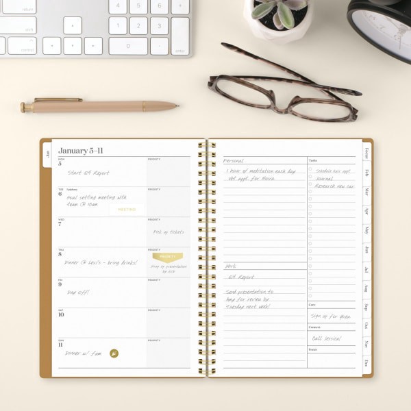 slide 8 of 10, Cambridge® WorkStyle® Focus 2026 Weekly Monthly Planner, Sunbaked Clay, Small, 5 1/2"" x 8 1/2"", 1 ct