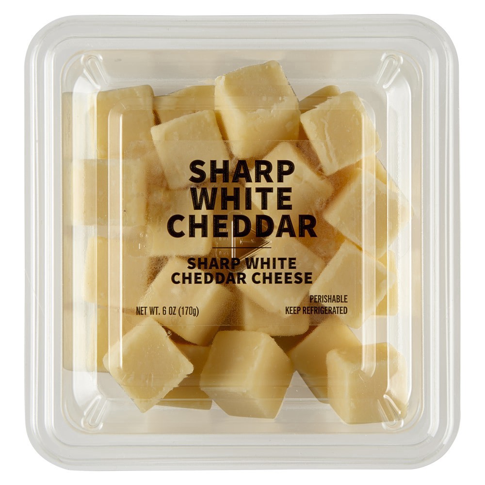 slide 3 of 6, Uppercut Cubed Sharp White Cheddar Cheese, 6 oz