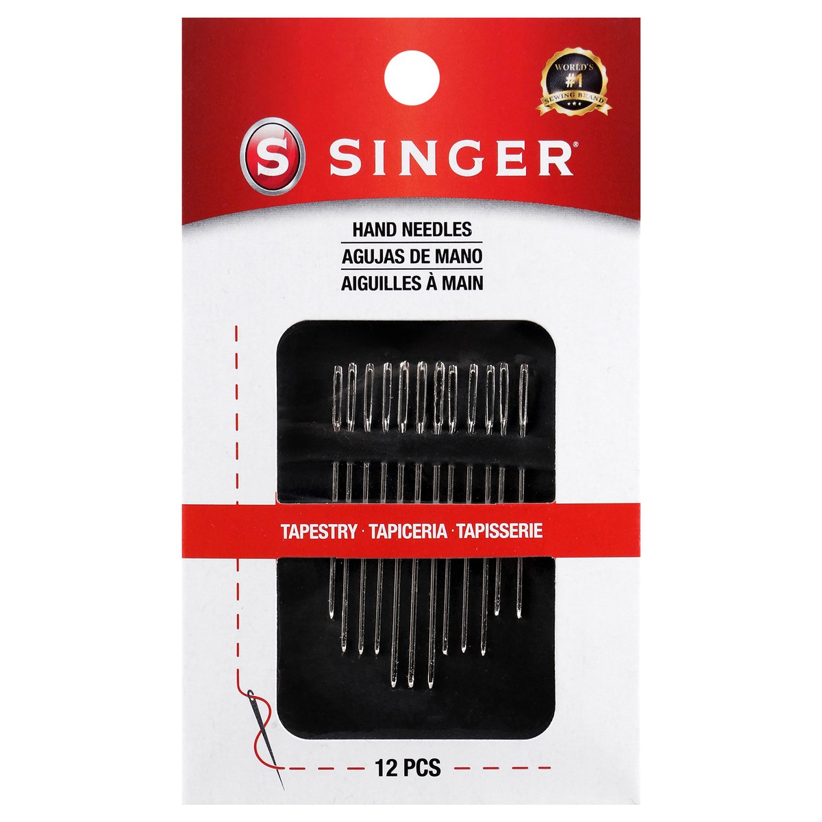 slide 1 of 6, Singer Large Eye Needles, 12 ct