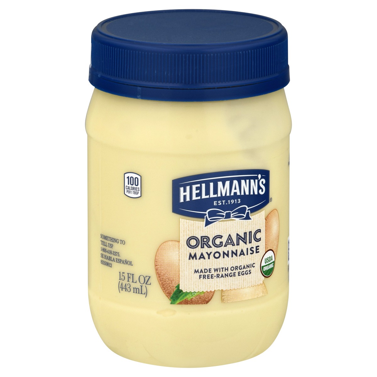 slide 5 of 9, Hellmann's Organic Mayonnaise Original Mayo, 15 oz, 15 oz