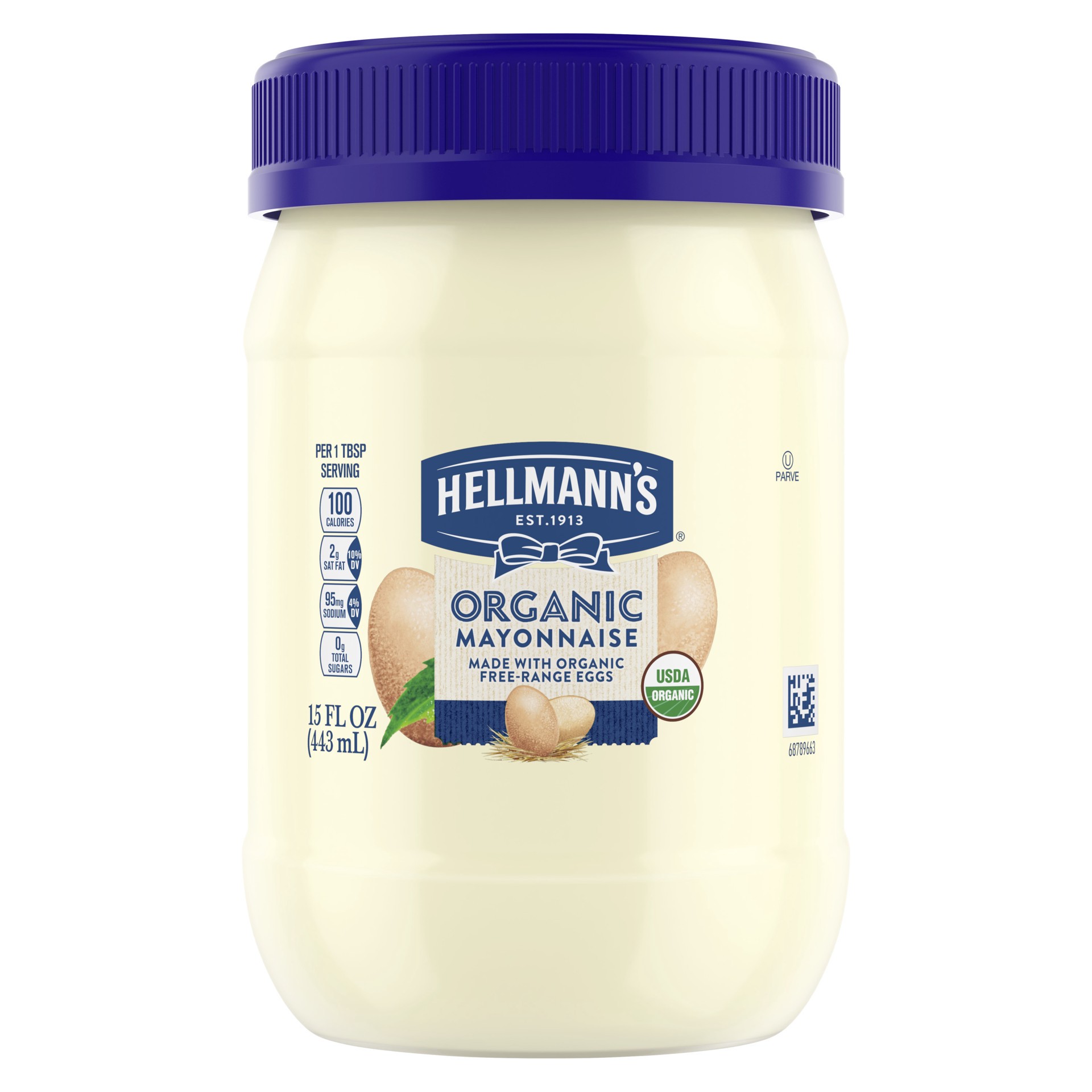 slide 1 of 9, Hellmann's Organic Mayonnaise Original Mayo, 15 oz, 15 oz