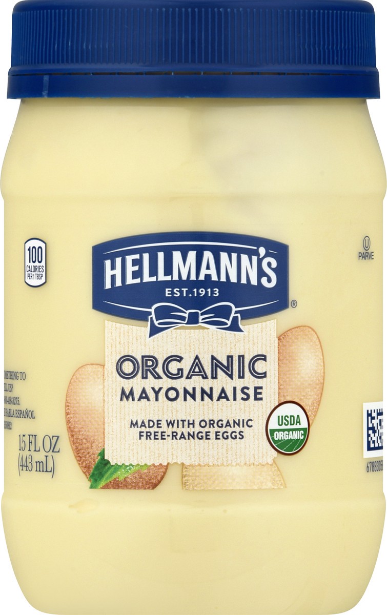 slide 6 of 9, Hellmann's Organic Mayonnaise Original Mayo, 15 oz, 15 oz