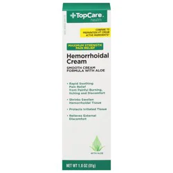 TopCare Health Maximum Strength Pain Relief Hemorrhoidal Cream 1.8 oz