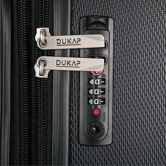 slide 8 of 8, DUKAP Crypto Hardside Spinner Checked Luggage - Black, 32 in