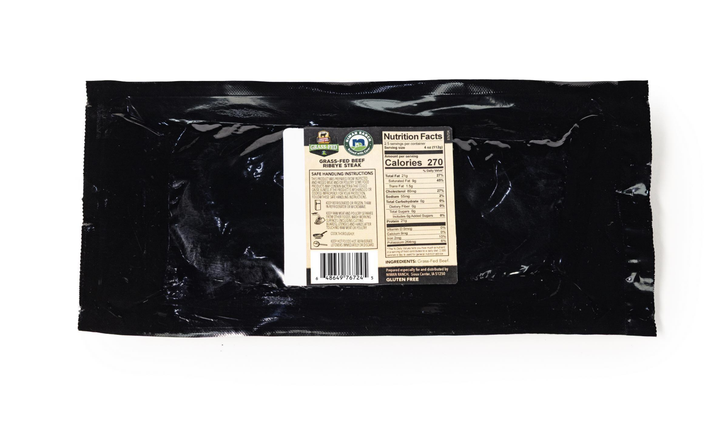 slide 2 of 2, Niman Ranch CAB Grass Fed Beef Ribeye Steak 10oz, 10 oz