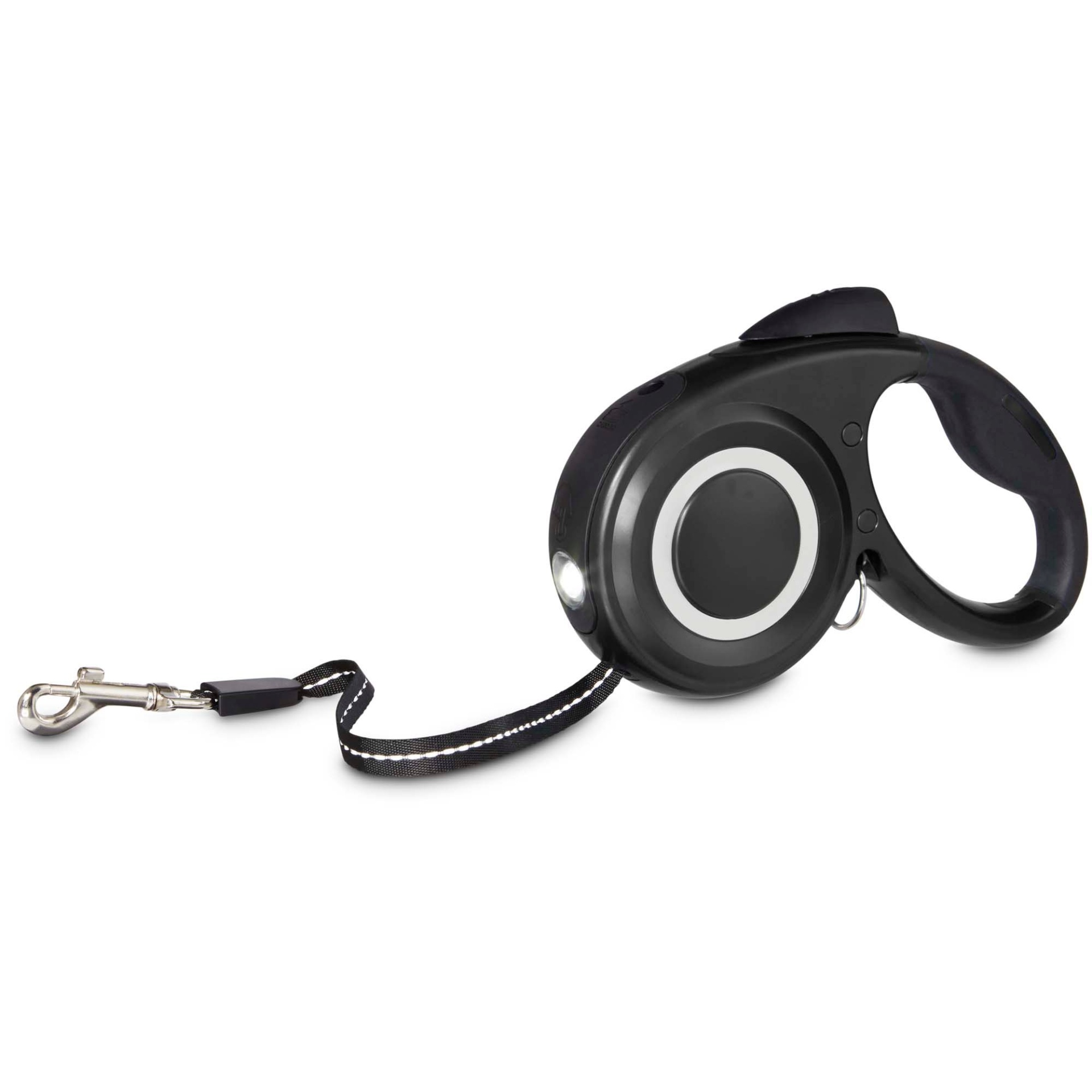 slide 1 of 1, Good2Go Black Retractable Lead With Flashlight For Dogs, MED